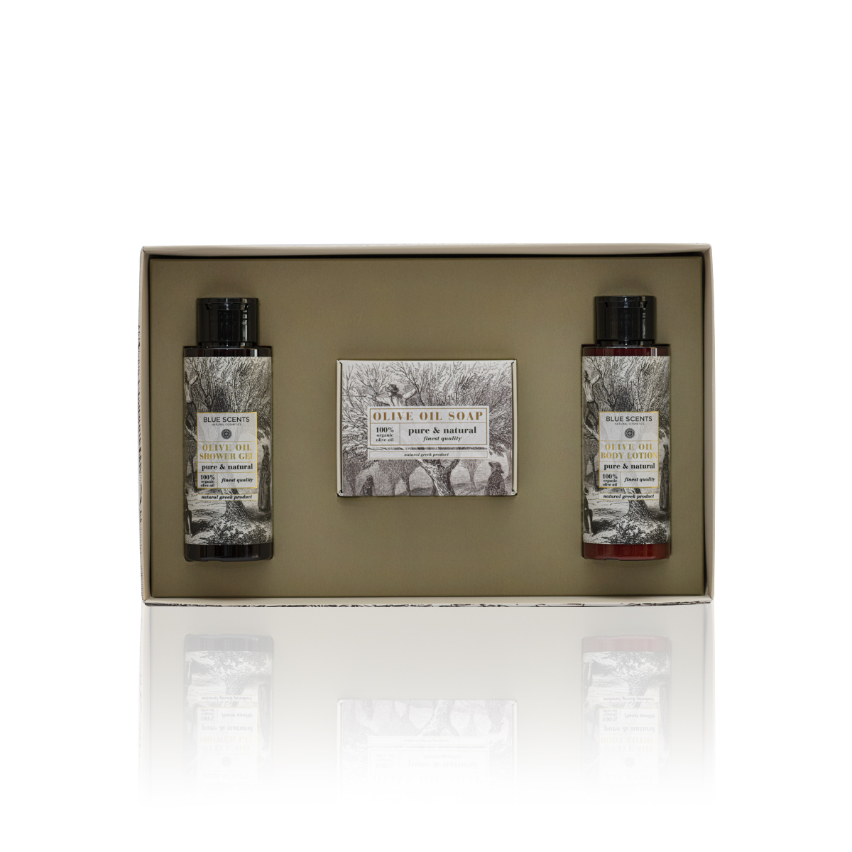 BLUESCENTS GIFT SET OLIVE OIL – 3 PCS BLUESCENTS GIFT SET OLIVE OIL – 3 PCS