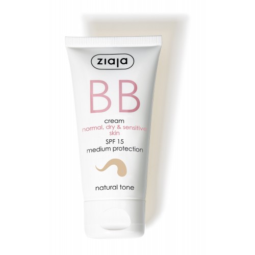 ZIAJA BB CREAM NORMAL, DRY & SENSITIVE SKIN SPF15 NATURAL TONE 50ml ZIAJA BB CREAM NORMAL, DRY & SENSITIVE SKIN SPF15 NATURAL TONE 50ml